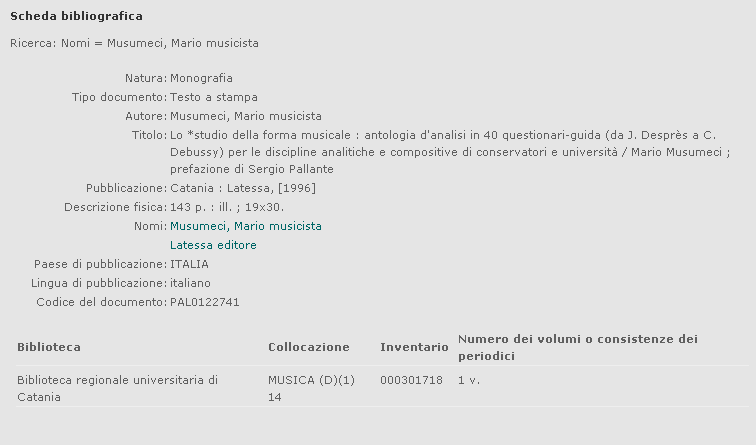 Musumeci, Mario - Lo studio della forma musicale : antologia d'analisi in 40 questionari-guida (da J.