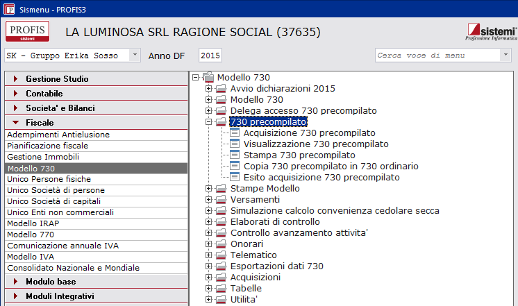 Acquisizione 730 precompilato Al termine dell'acquisizione potrebbe essere utile utilizzare la funzione "Esito acquisizione 730 precompilato": Tramite il <Dettaglio> è possibile visualizzare.