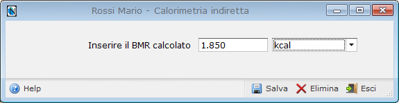 Manuale Nutrigeo - 8. Sezione "Misure e composizione corporea" Verrà mostrata la finestra riportata nella figura seguente.