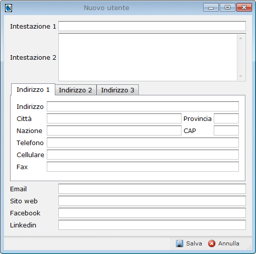 Manuale Nutrigeo - 11. Sezione "Configurazione" Cliccando sul pulsante Salva si memorizzano i dati, altrimenti cliccando sul pulsante Annulla si abbandona l'inserimento.