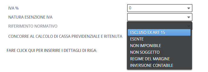 COMPILAZIONE DEL CORPO FATTURA Dopo questo punto comincia l inserimento del corpo del documento fiscale, inserendo le righe una per una.