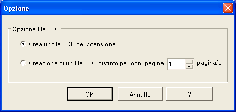 Sezione [Tipo File]. Selezionare il [Tipo File] Specifica il formato di salvataggio del file per l'immagine acquisita. Cliccare su [t] per scegliere il formato del file.