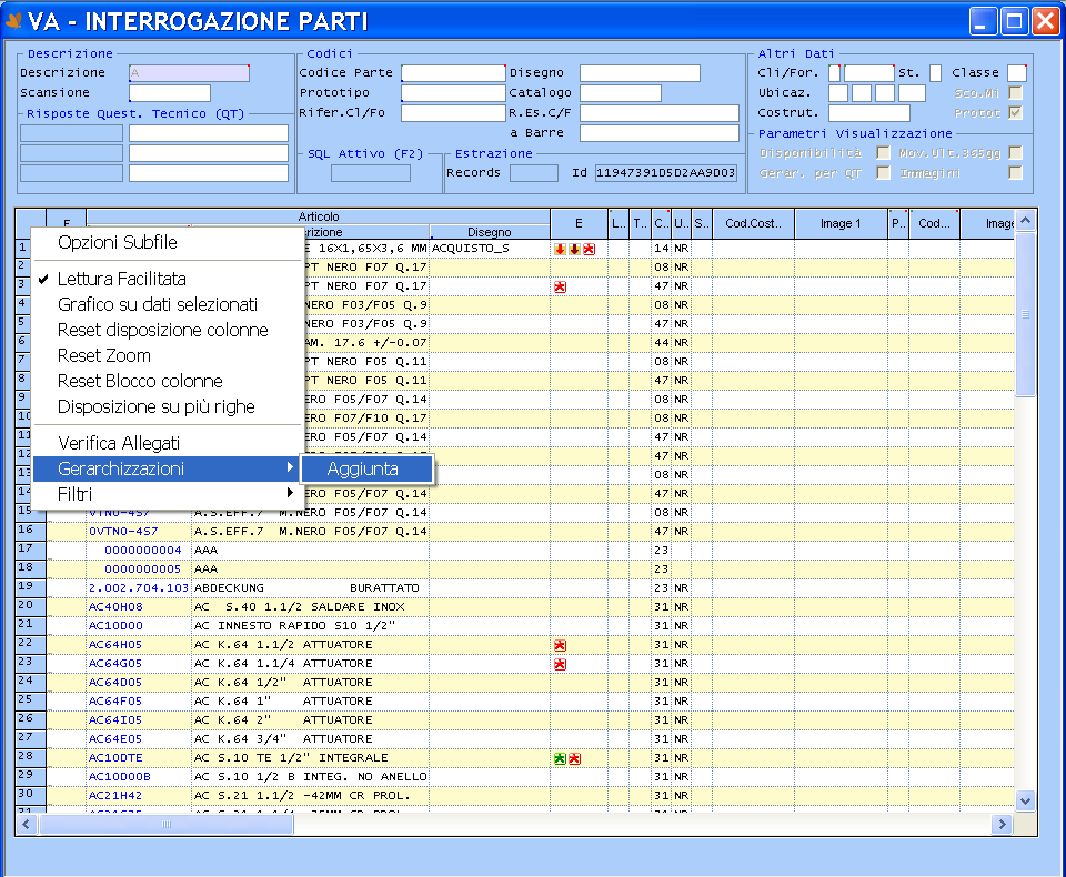 9.3 Gerarchizzazioni E lo strumento che consente di raggruppare i record delle griglie e di applicare le funzioni di riepilogo (totalizzazione, conteggio, media, minimo e massimo) per ogni