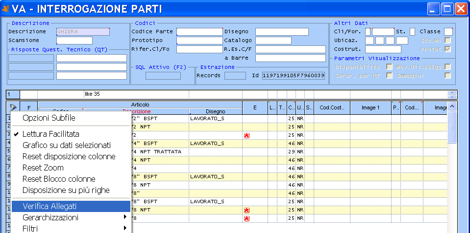 9.4.5 Funzionalità particolari E possibile scrivere direttamente delle istruzioni SQL complesse utilizzando la sintassi standard all interno dei campi di filtro.