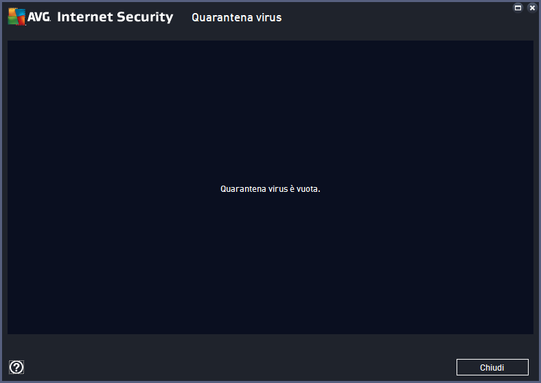 3.9. Quarantena virus Quarantena virus è un ambiente protetto per la gestione degli oggetti sospetti o infetti rilevati durante i controlli AVG.