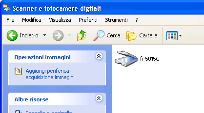 2.1 Accendere/Spegnere lo Scanner 2) Fare doppio click sull icona "Stampanti e altro hardware" sul pannello di controllo del PC. Appare la finestra [Stampanti e altro hardware].