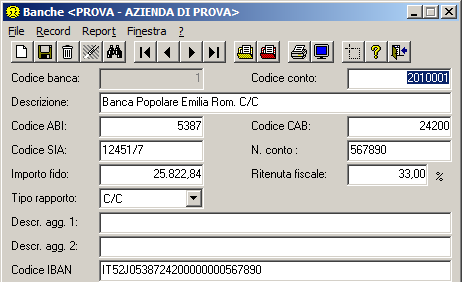 Nel campo N C/C (o IBAN) va indicato per intero il codice IBAN del c/c estero senza spazi o segni di interpunzione. Nell esempio DE89370400440532013000.