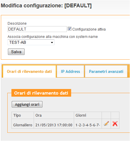 Cliccando su Salva si memorizzano le informazioni immesse.