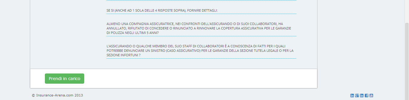 Figura 10 Il bottone Prese in carico mostra la lista delle trattative inserite da altri iscritti ed a cui l utente ha aderito, vengono evidenziate in una lista: Figura 11 e sono visibili alcune