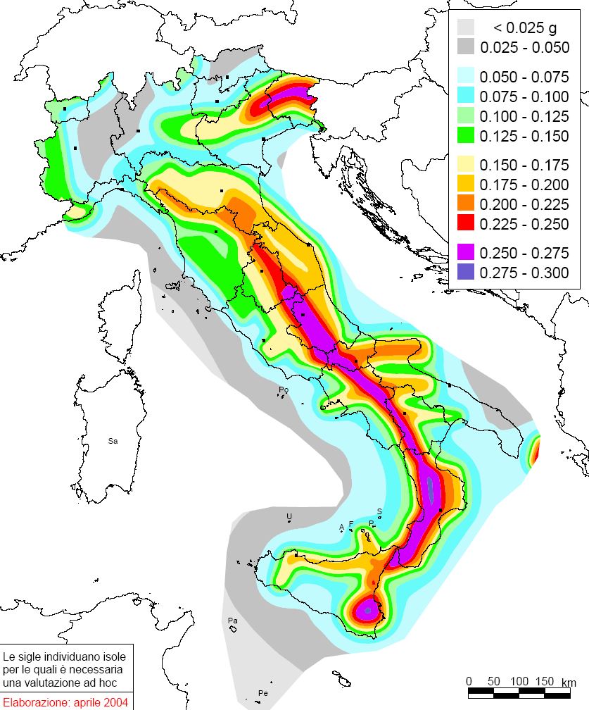 ELABORATO D -001 Sicilia ed la zone del Friuli. La maggior parte del territorio nazionale è comunque a rischio di un evento sismico con PGA>0.12g per T R = 475 anni.