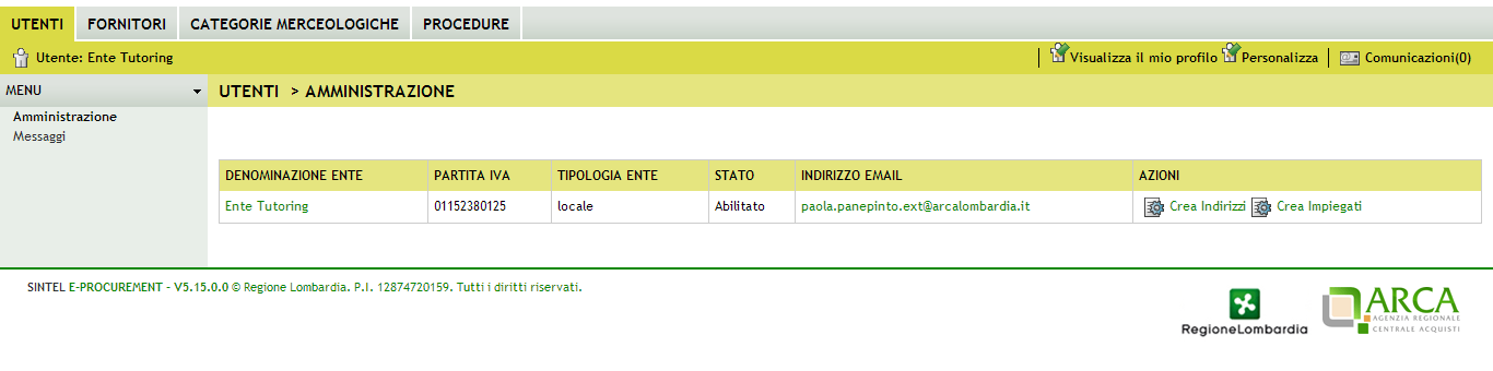 La piattaforma rimanda alla pagina di conferma dell operazione cliccando su Conferma l impiegato verrà rimosso definitivamente, per annullare l operazione cliccare su Annulla.