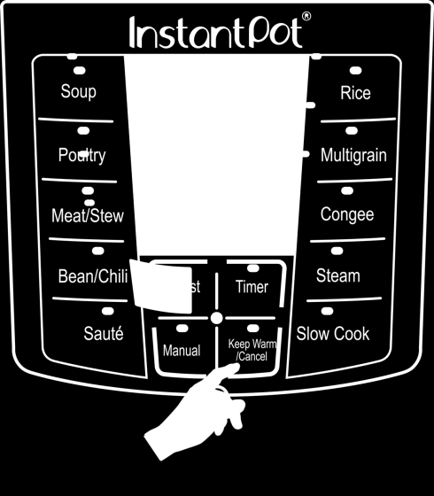 Stati della pentola Instant Pot ha 3 stati, indicati sul display a LED e con gli indicatori di funzione. Stato di standby: il display a LED indica Spento.