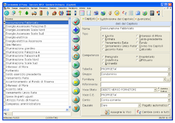 I Capitoli. Gestire i Capitoli. I Capitoli semplificano l'inserimento dei Movimenti di spesa e dei versamenti, permettendo di configurare preventivamente le successive registrazioni.