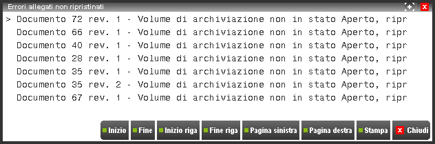 I pulsanti attivi sono: Modifica [F7] consente di accedere all anagrafica documento; Visualizza [F8] apre l anteprima del documento.