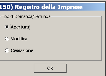 Modello UL di apertura si seleziona Apertura Modello UL di Modifica si seleziona Modifica Modello UL di chiusura si seleziona