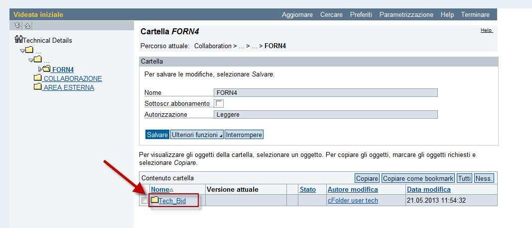 2. Cliccare sulla cartella Tech_Bid