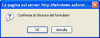 Figura 16 - Chiusura formulario A seguito della chiusura del formulario di accreditamento viene visualizzata la schermata seguente (fig.