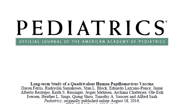 Ferris et al. Long term study of a quadrivalent HPV vaccine Studio di durata di efficacia, immunogenicita e sicurezza del vaccino quadrivalente.