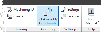 Vincoli di Assieme nel Menu Part Menu Il Set comando Assembly Set Constraints Assembly