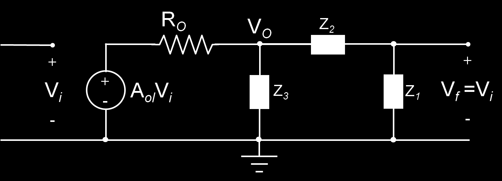 Figura 5.1 Schema generale di un oscillatore a tre punti.