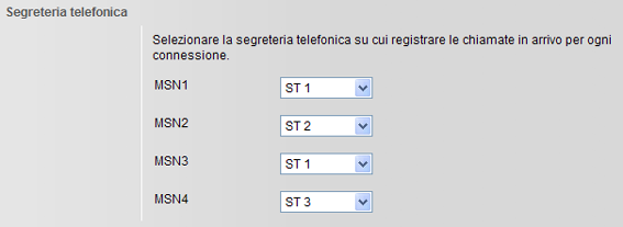 Telefono Assegnazione numero: Assegnare le connessioni uscenti ed entranti Assegnare le connessioni entranti alle segreterie telefoniche Per ognuno dei vostri numeri di telefono è possibile stabilire