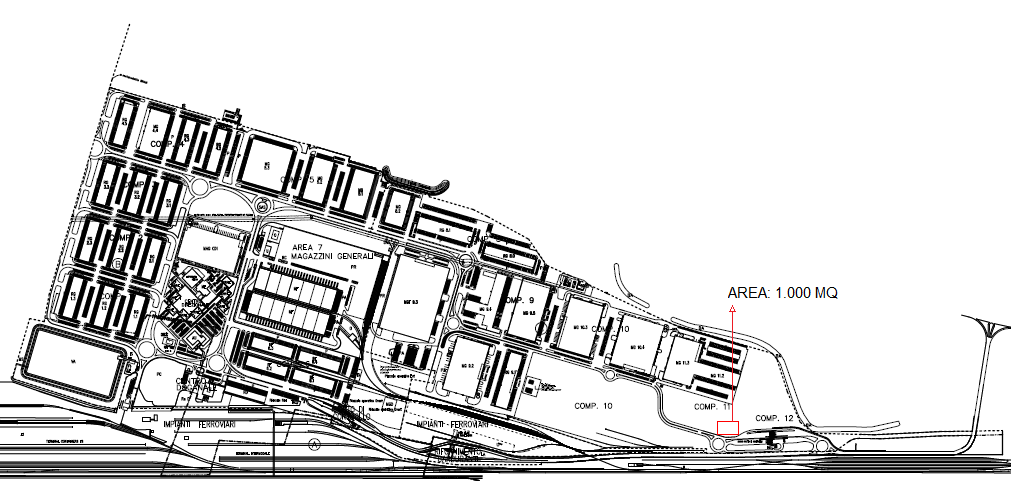 LOCALIZZAZIONE STAZIONI INTERPORTO DI BOLOGNA Via Altabella, 15-40126 BOLOGNA VERIFICA PREREQUITI DELL AREA - dimensione dell area 1.000 mq - distanze di sicurezza esterne.