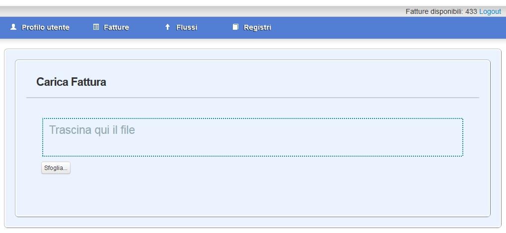 Per caricare un documento si potrà procedere utilizzando il pulsante Sfoglia o trascinando il