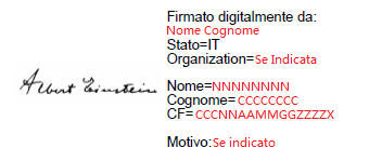 Pagina 11 di 12 Ovviamente la visualizzazione del documento sarà immediata; altrettando quella dei dati relativi al firmatario, che risulteranno raggruppati all interno dell area individuata e