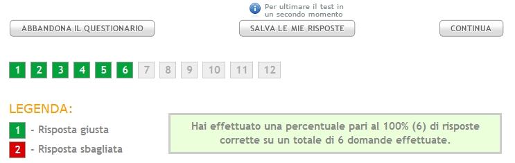 Esempio di riempimento del questionario.