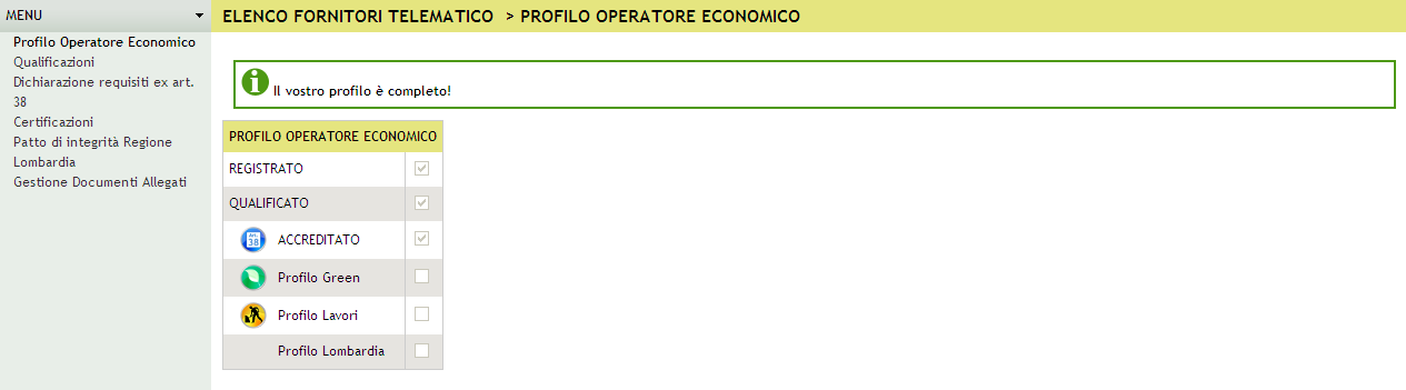 Autorizzazione del trattamento dei dati ai fini dell abilitazione alla piattaforma. Il quinto ed ultimo step contiene il riepilogo della Sezione 3.