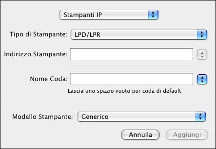 MAC OS X 26 NOTA: I nomi delle stampanti virtuali appaiono come nome stampante: nome stampante virtuale nell elenco Nome. 3 Selezionare EX700i dall elenco Nome. 4 Fare clic su Aggiungi.