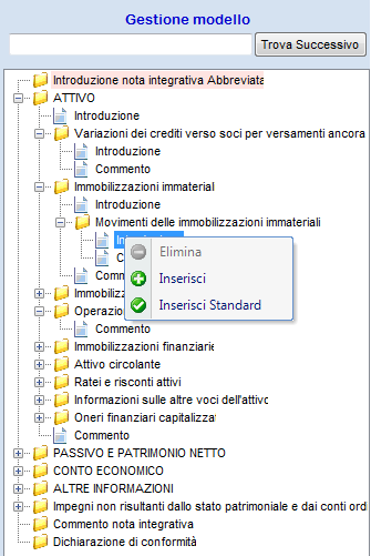 E possibile inserire una sezione posizionandosi nel modello e cliccando con tasto destro Inserisci.