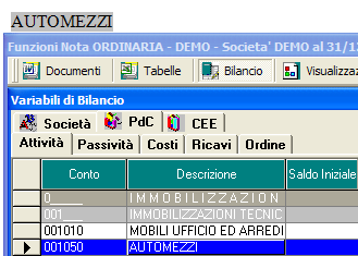 BILANCI E ANALISI: Elaborazione della Nota Integrativa - 39 oppure si possono inserire i singoli campi posizionandosi sul campo e