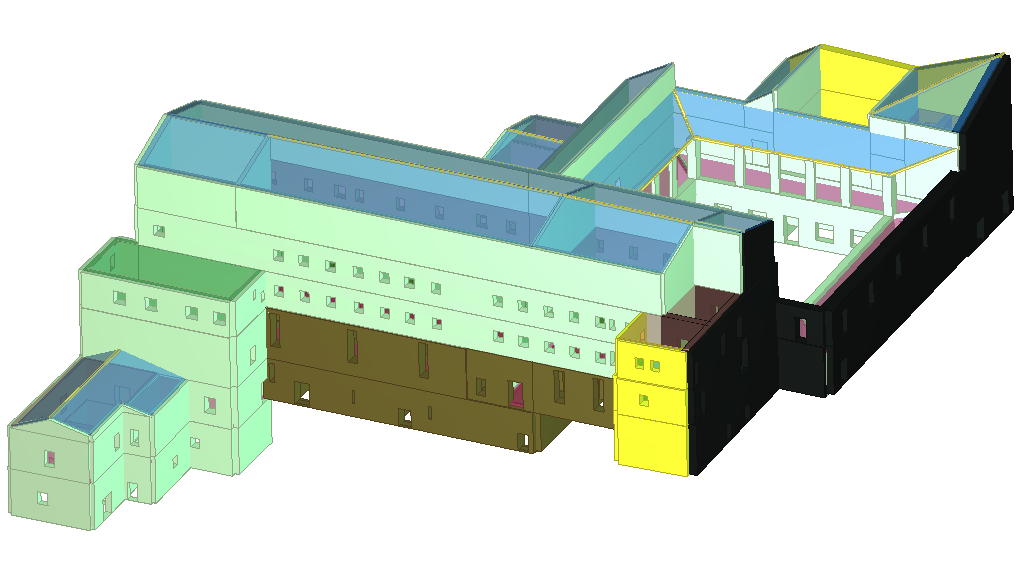 Vengono ora presentate le immagini del modello 3D della struttura.