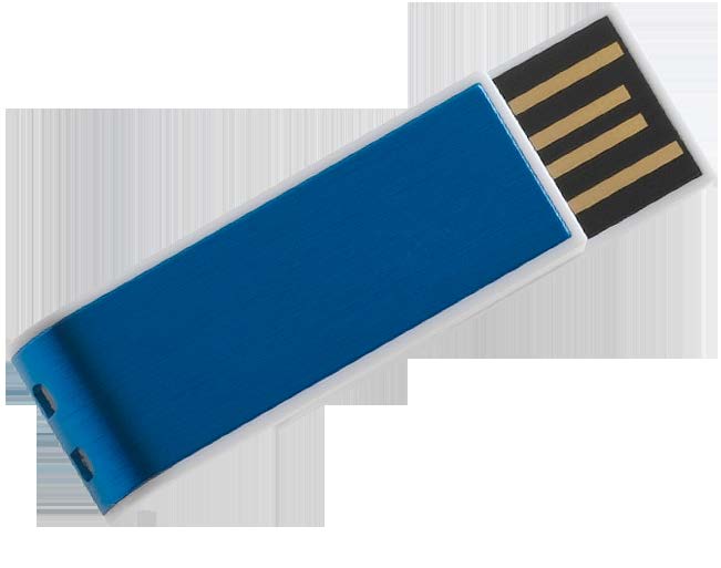 Mini Slyd Chiave USB in materiale plastico e metallo, caratterizzata da una forma rettangolare e dalle dimensioni ultra ridotte, grazie al chip COB di nuova generazione.