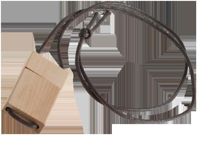 Eco Liane Chiave USB in legno, caratterizzata dalla forma squadrata e dalle dimensioni standard.