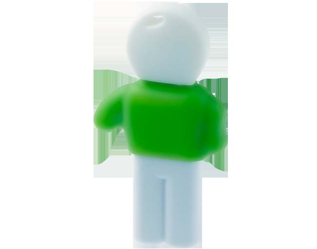 Fun Rubberman Chiave USB in materiale plastico, caratterizzata dalla particolare forma ad omino, la cui maglia in silicone è personalizzabile in serigrafia su entrambi i lati.