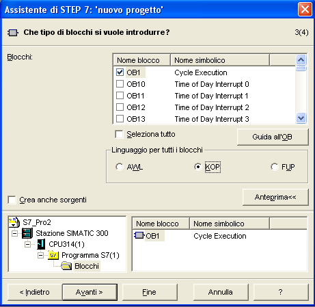 Il passaggio successivo associa il nome al progetto, che verrà automaticamente salvato all interno della directory s7pro2, creata dall installer al momento dell istallazione del pacchetto simatic.