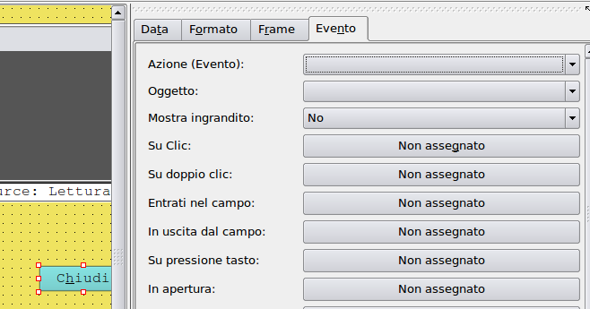 Per decorare la maschera è sufficiente cliccare prima sullo sfondo e poi selezionare un colore nella scheda Formato il pulsante Chiudi Si disegna un pulsante sulla maschera tramite il comando si