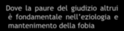 MODELLI EZIOPATOGENETICI Interessante il modello di Clark e Wells Dove la paure del