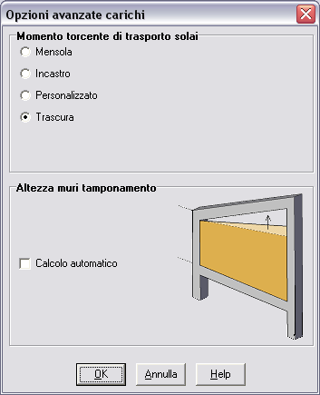 È possibile copiare le caratteristiche di un intero impalcato selezionando una cella della colonna da copiare, cliccare sul pulsante Copia.