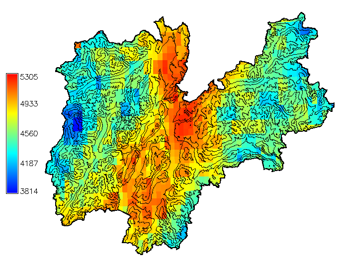 PVGIS-3 PVGIS-CMSAF HelioMont Atlante Solare del Trentino Figura 40. Mappe di irradiazione media annua tratte dai due database PVGIS, da HelioMont e dall Atlante Solare del Trentino.