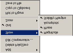 16 MANUALE : EDITOR DIAGRAMMI DI BODE Anche in questo editor, a seconda dell icona associata al puntatore del mouse è possibile capire quale siano i comandi disponibili o quelli eventualmente