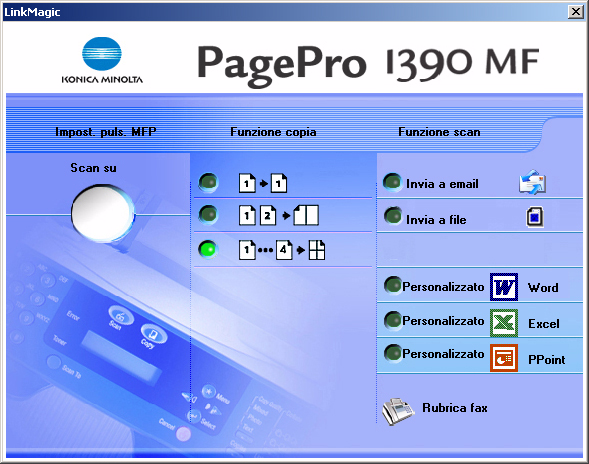 Modifica dell'agenda telefonica su un PC Mediante il software "LinkMagic", un PC collegato alla PagePro 1390 MF può essere utilizzato per programmare e modificare l'agenda telefonica.