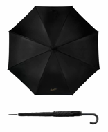 Ombrello con apertura automatica, copertura in pongee, stelo e manico in legno nero. Dim. 110 cm. Contenitore in polybag.