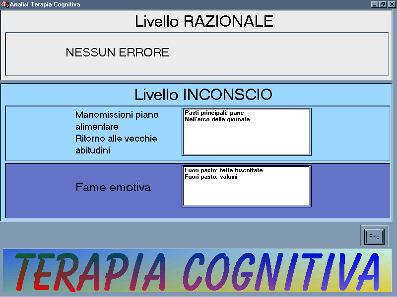 Figura 18: finestra del riepilogo Nella finestra di figura 18, tutte le voci selezionate dall utente vengono riepilogate suddivise in aree di appartenenza a seconda della tipologia; tale videata può