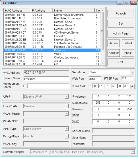 Controllo e Configurazione Grazie all interfaccia Ethernet, è possibile configurare tutti i parametri della telecamera per garantirne il funzionamento ottimale.