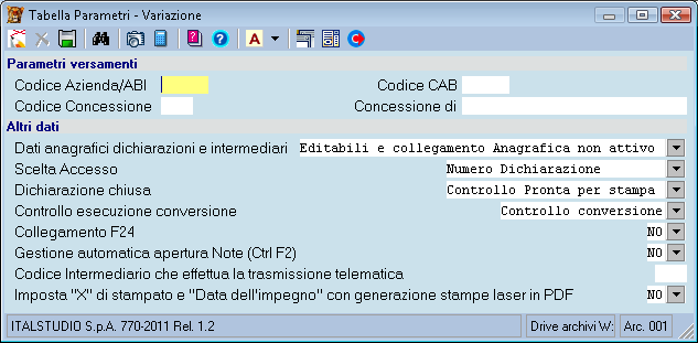 Installazione Procedura 770/2011 Real Time S.r.l. Le Utenze e le Password d accesso alla procedura saranno le medesime dell anno precedente (configurate dal responsabile del trattamento dei dati personali nel programma di Gestione Utenti).