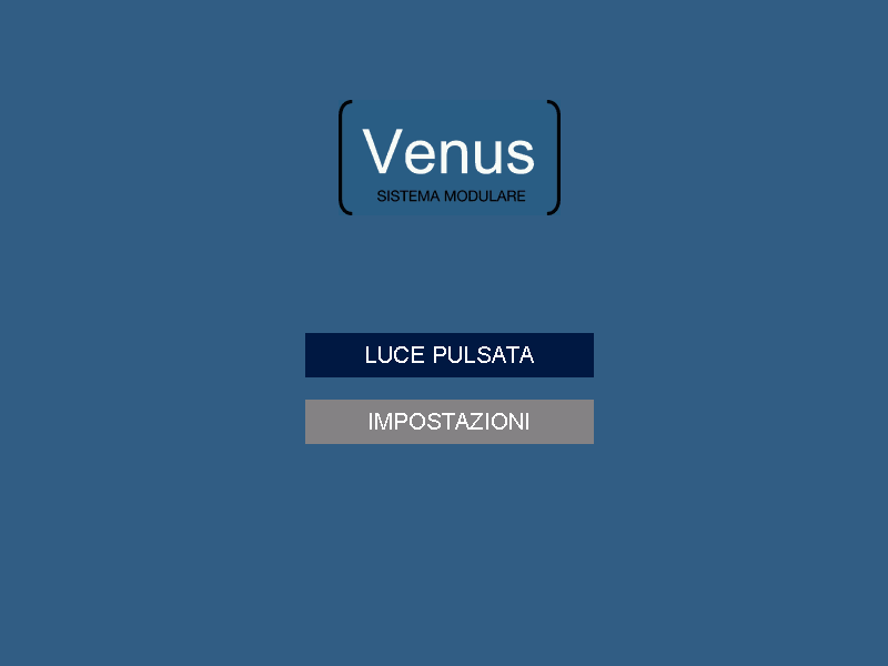 20 Descrizione del software Menu iniziale. Nella schermata iniziale (Fig.8) del software di VENUS Modular System è possibile selezionare la tecnologia in uso. Fig.