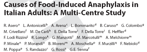 EpidemAAITO II: Food allergyinduced anaphylaxis in Italy 1100 adults